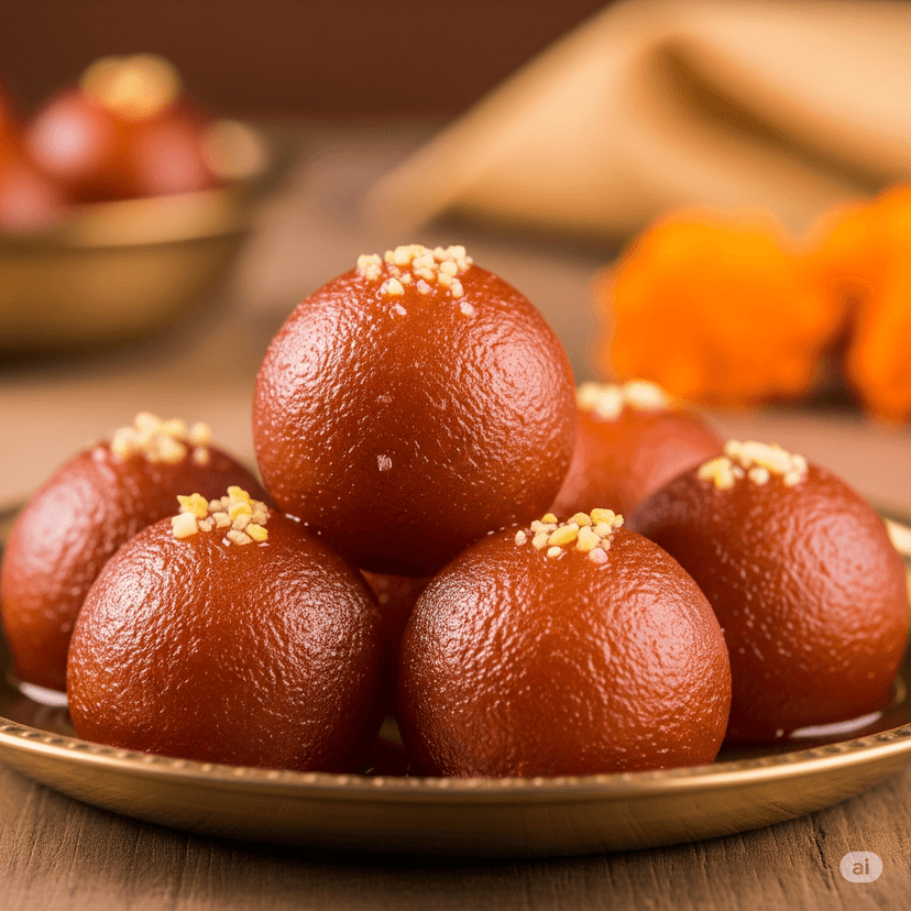 Sweet Gulab Jamun dessert