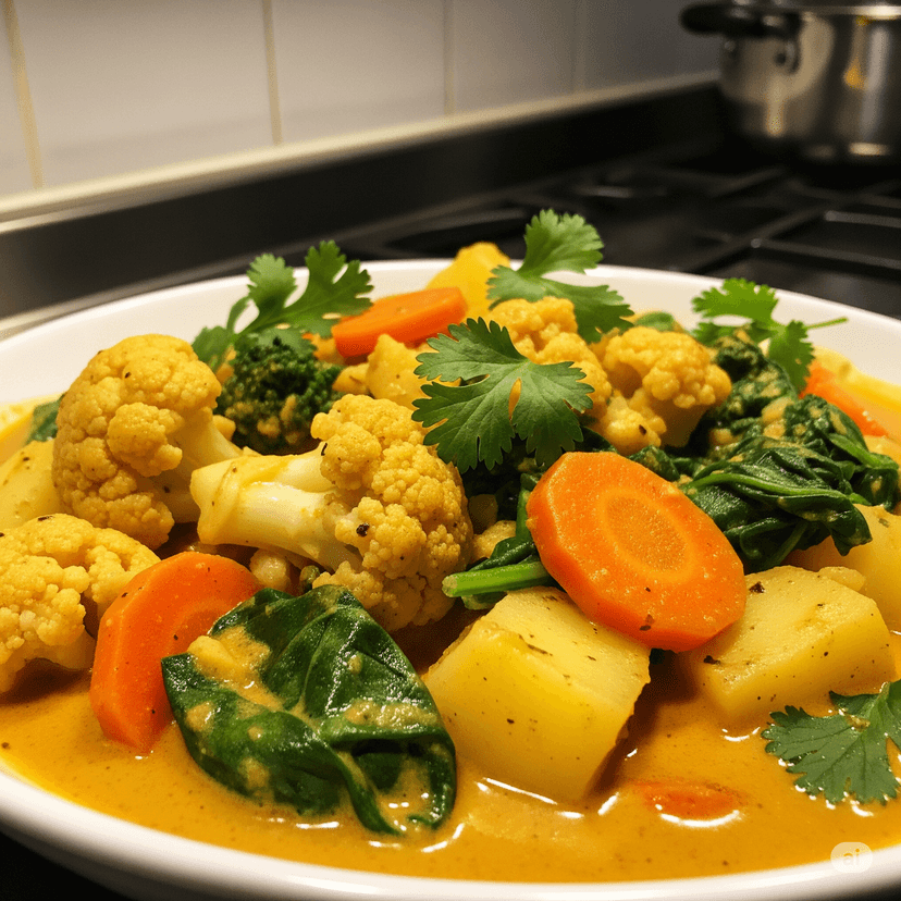 Vegetable Korma with fresh vegetables