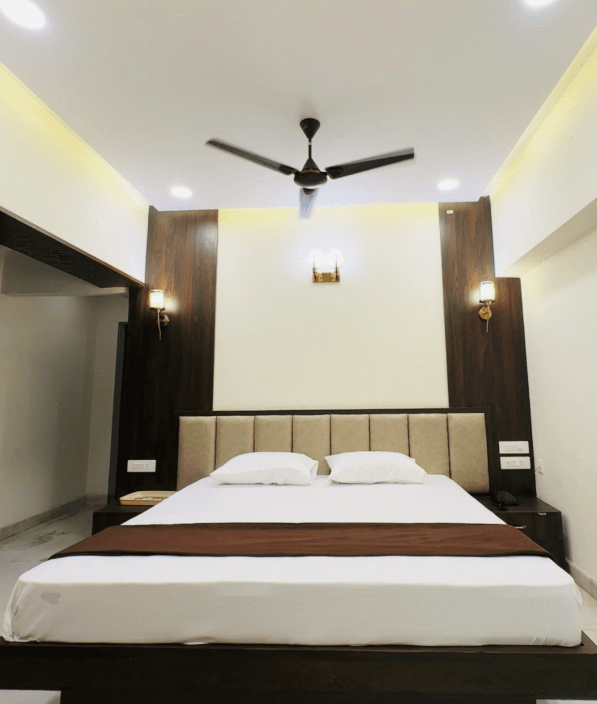 Well-lit AC Room in Belur hotel